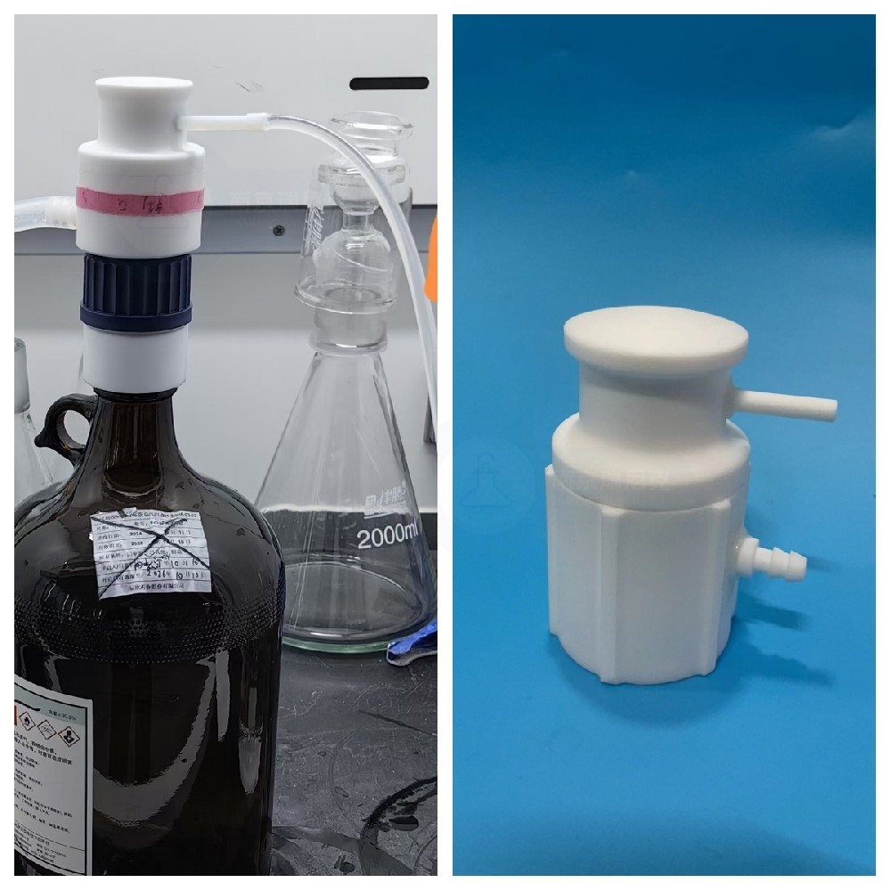 進(jìn)樣瓶四氟蓋子可放濾膜可定制耐腐蝕PTFE蓋子GL45